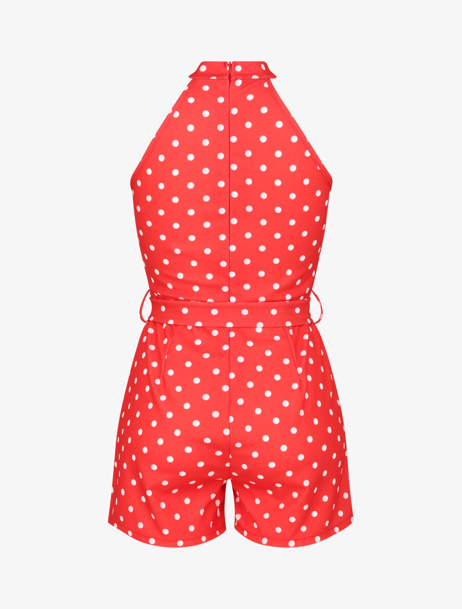 Combishort ajustée à pois - Rouge - 2