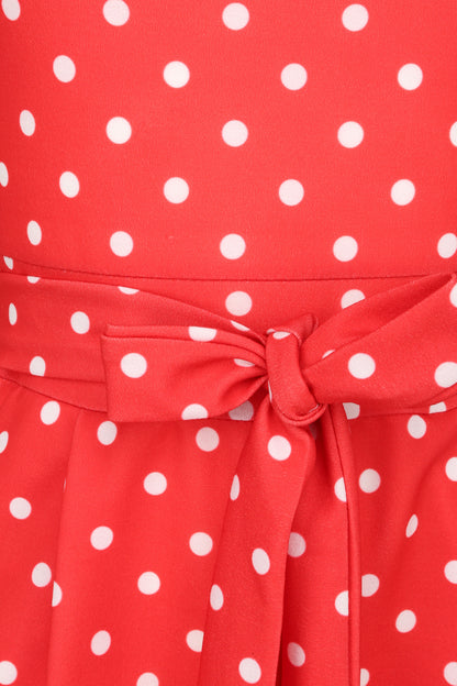 Combishort ajustée à pois - Rouge - 3