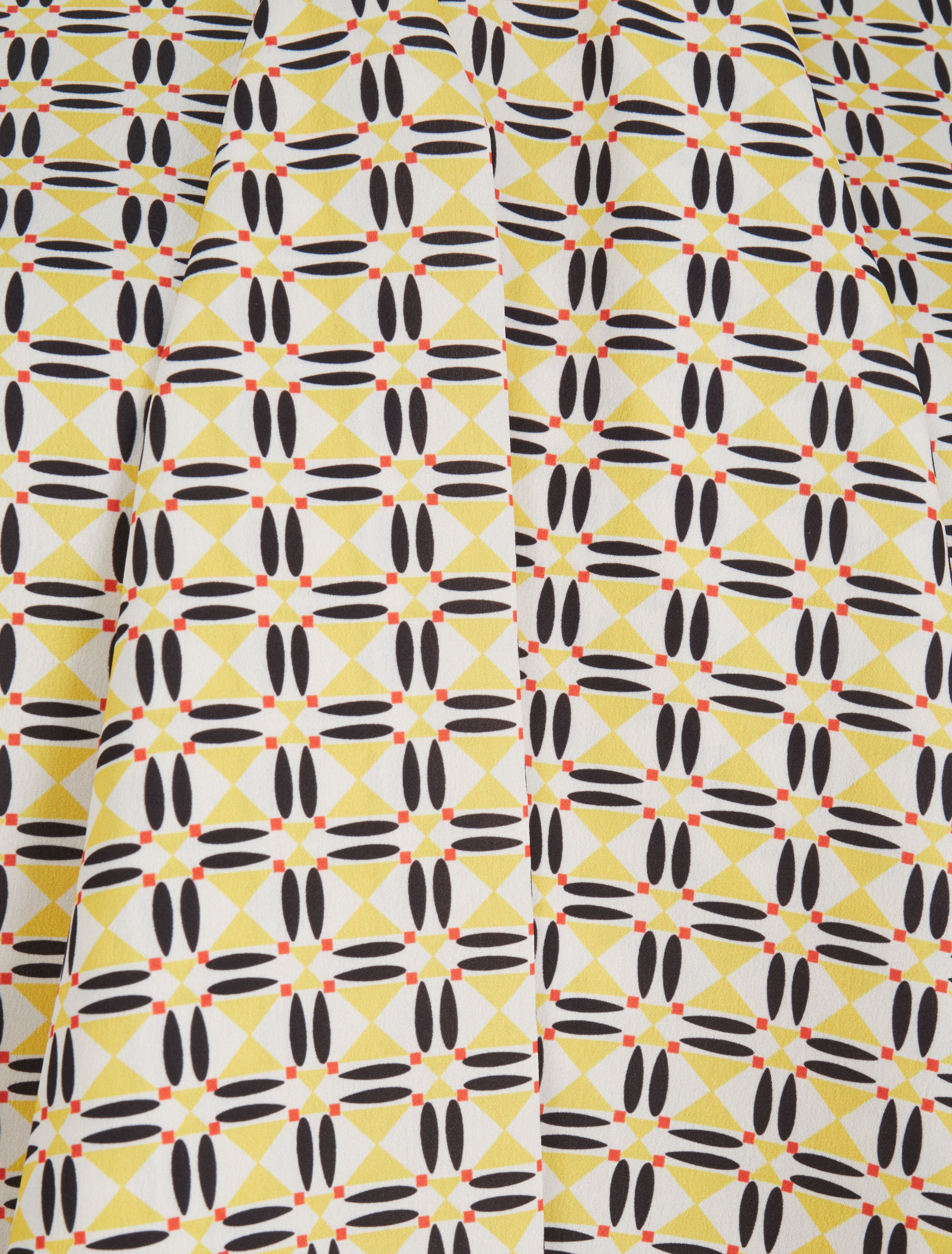 Blouse droite lavallière imprimé mosaïque - Jaune - 4