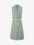 Robe chemise mi-longue unie sans manches - Vert olive - 1