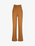 Pantalon à pont large et taille haute - Camel - 1