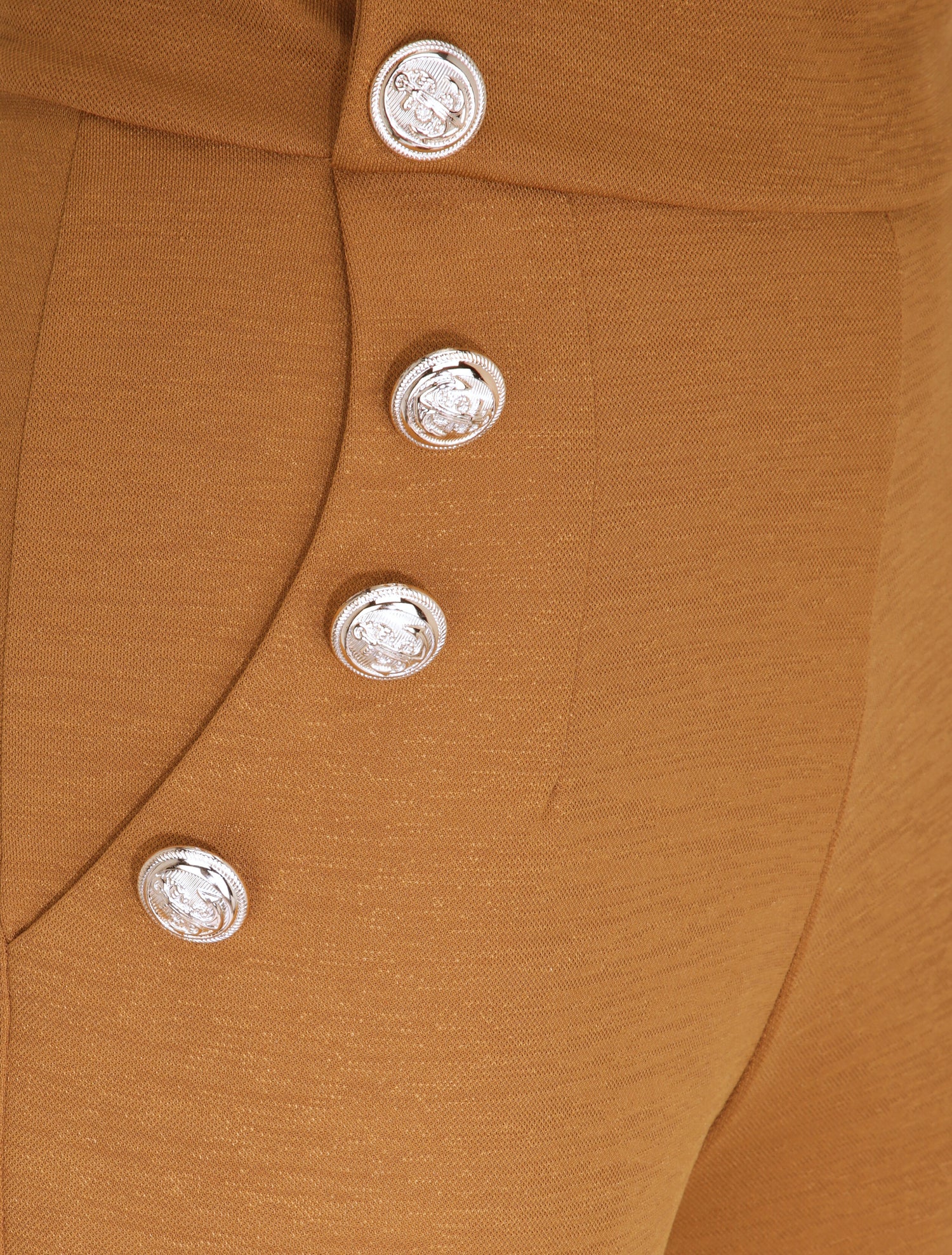 Pantalon à pont large et taille haute - Camel - 3