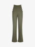 Pantalon à pont large et taille haute - Kaki - 1