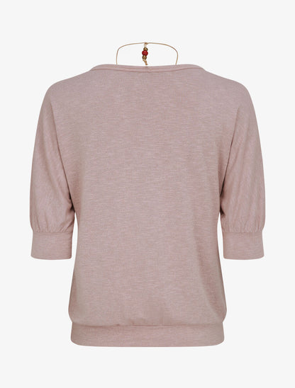 Top loose irisé manches 3/4 - Rose poudré - 2
