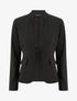 Veste droite unie à col mao - Noir - 4