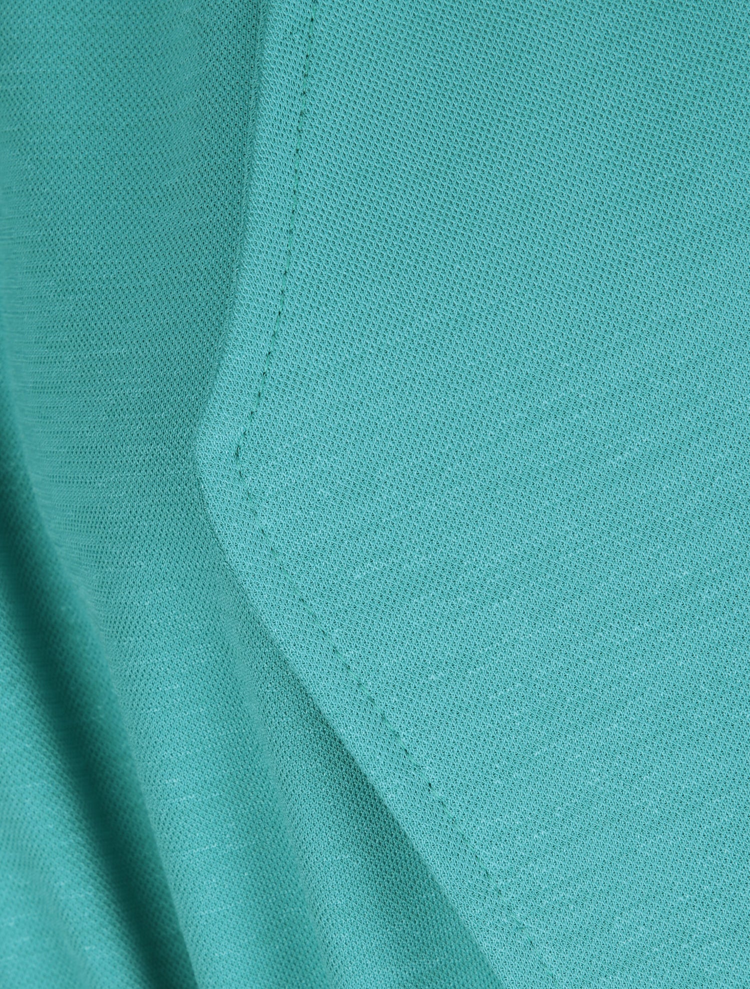 Veste droite mi-longue à col biseauté - Bleu turquoise - 4