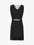 Robe courte droite à dos en crochet - Noir - 4