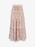 Jupe longue en voile imprimé fleurs et pois - Beige - 1