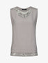 Top droit uni sans manches dos en dentelle - Taupe - 1
