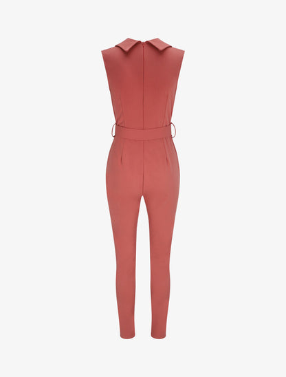 Combinaison carotte uni sans manches - Rose - 2