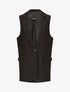Blazer oversize uni sans manches - Noir - 1