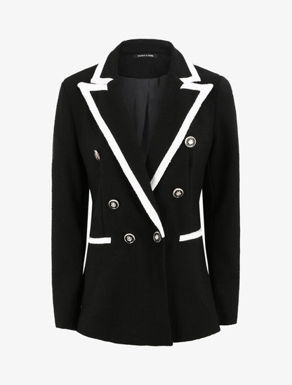 Blazer effet tweed - Noir - 1