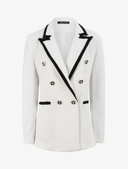 Blazer effet tweed - Blanc - 1