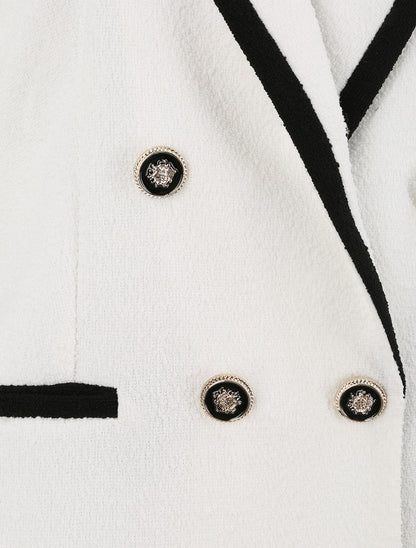 Blazer effet tweed - Blanc - 3