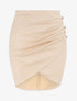 Jupe en suédine drapée style portefeuille - Beige - 1