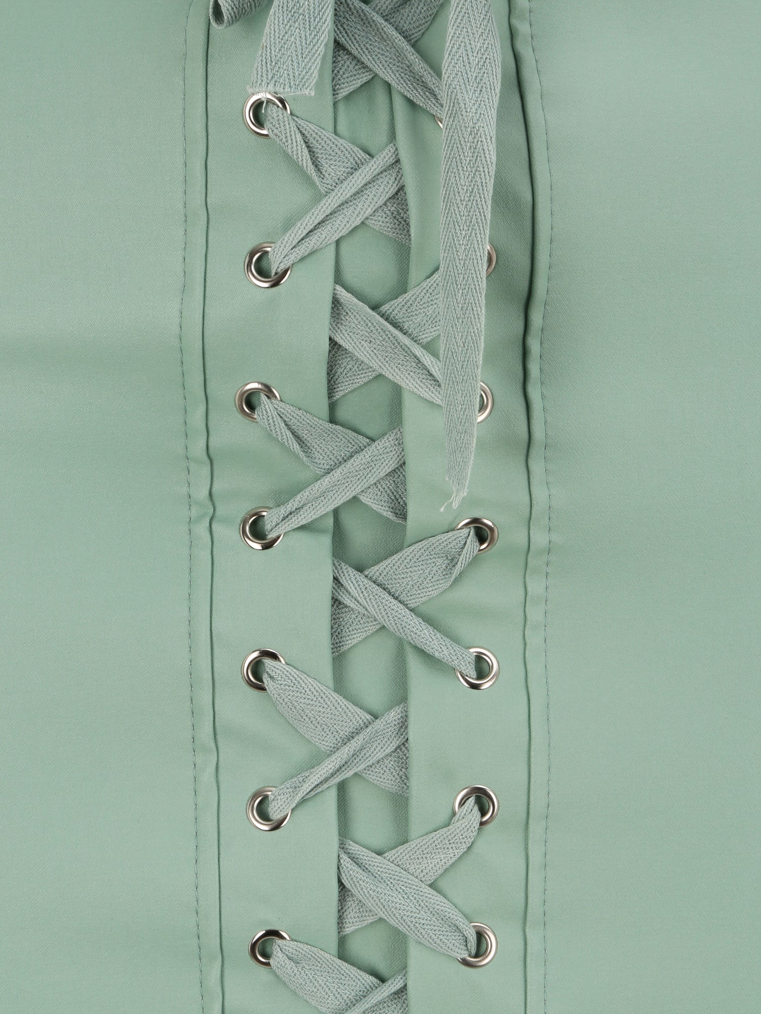 Jupe en simili à lacets - Menthe - 3