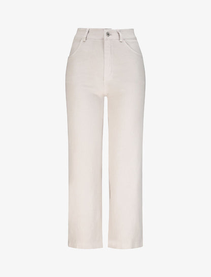 Pantalon 7/8 ample à taille haute - Beige - 1