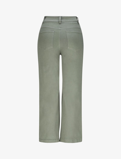 Pantalon 7/8 ample à taille haute - Kaki - 2