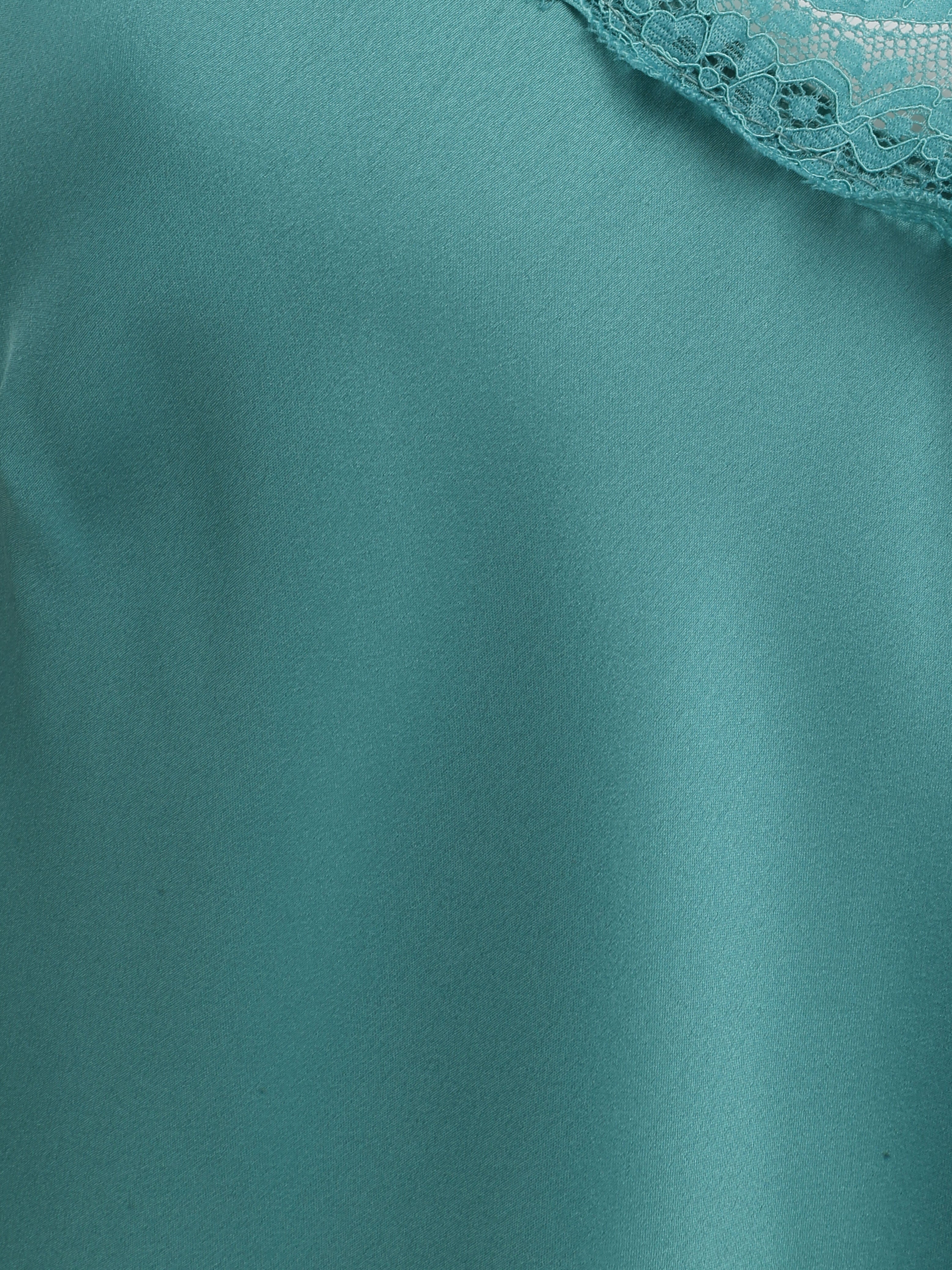 Débardeur droit satiné à bretelles en dentelle - Vert menthe - 3
