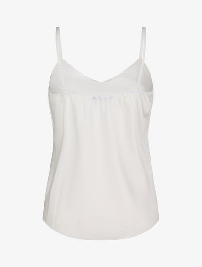 Caraco droit satiné à décolleté froncé - Blanc - 2
