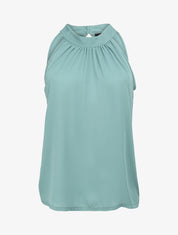 Top droit uni à col américain - Bleu clair - 4