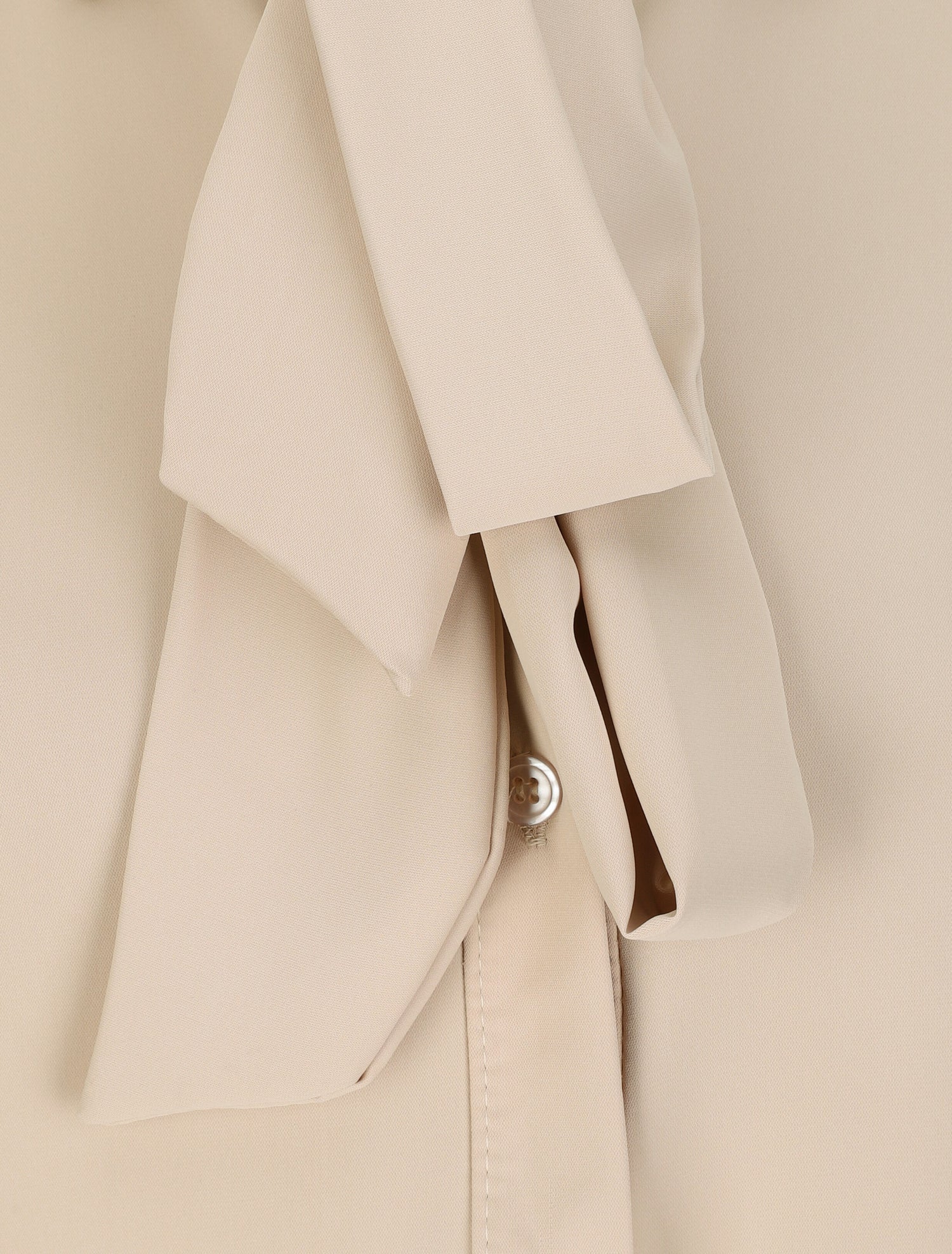 Chemise droite unie à col lavallière - Beige - 3