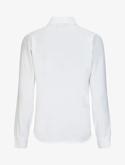 Chemise droite unie à col lavallière - Blanc - 2