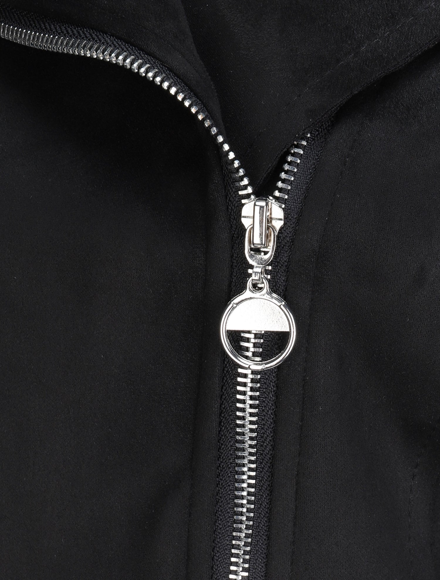 Veste en suédine à zip asymétrique - Noir - 3