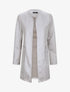Veste droite mi-longue en suédine - Gris clair - 5
