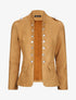 Veste officier cintrée en suédine - Camel - 1