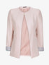 Veste droite unie manches à revers rayé - Rose pastel - 4