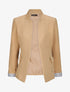 Blazer droit uni à col cranté - Camel - 1
