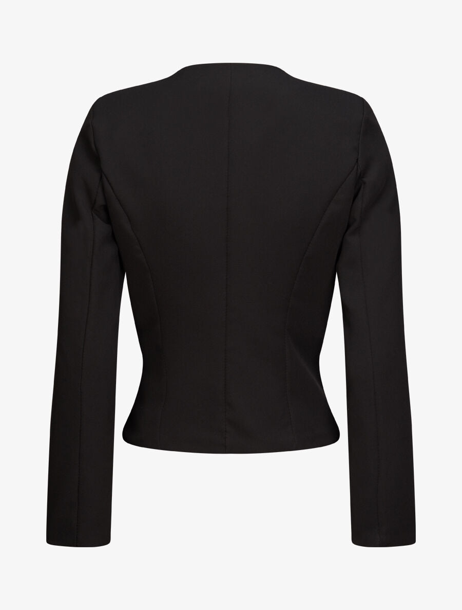 Blazer uni droit - Noir - 2