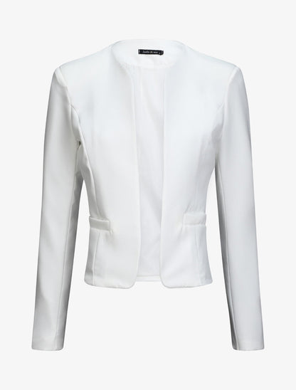 Blazer uni droit - Blanc - 4
