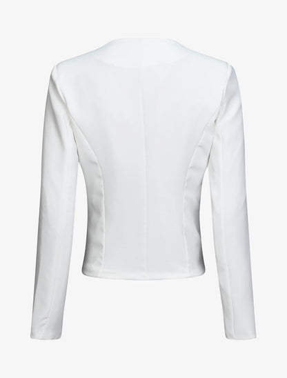 Blazer uni droit - Blanc - 2