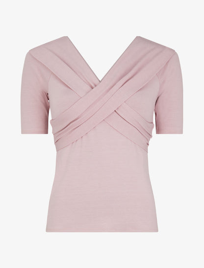 Top à buste à pans croisés - Rose pâle - 5