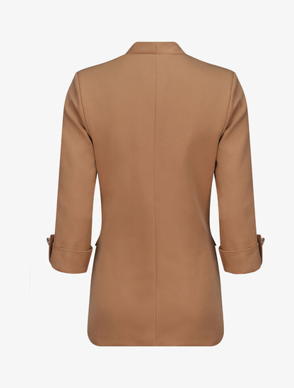 Blazer oversize à pans asymétriques - Camel - 3
