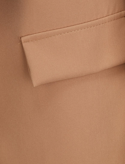Blazer oversize à pans asymétriques - Camel - 4