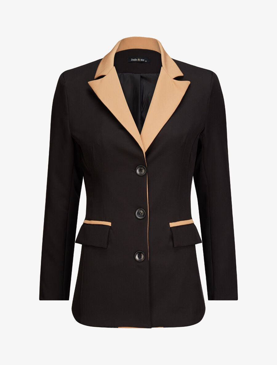 Blazer oversize bi-couleur - Noir - 1