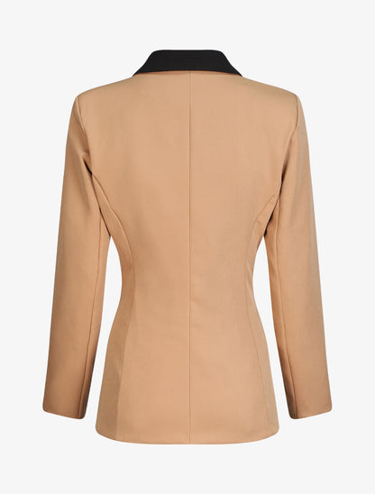 Blazer oversize bi-couleur - Camel - 2