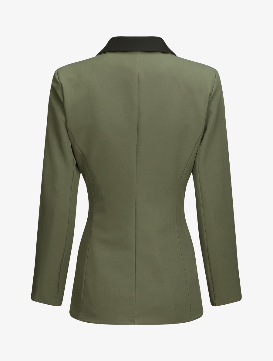 Blazer oversize bi-couleur - Kaki - 2