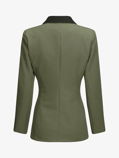 Blazer oversize bi-couleur - Kaki - 2