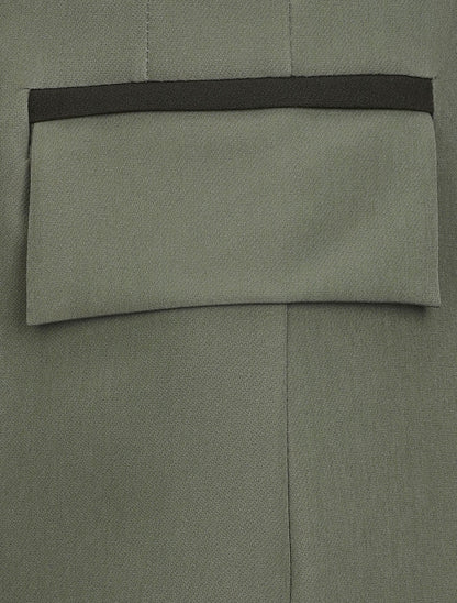 Blazer oversize bi-couleur - Kaki - 3