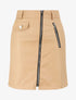 Jupe zippée en simili - Beige - 1