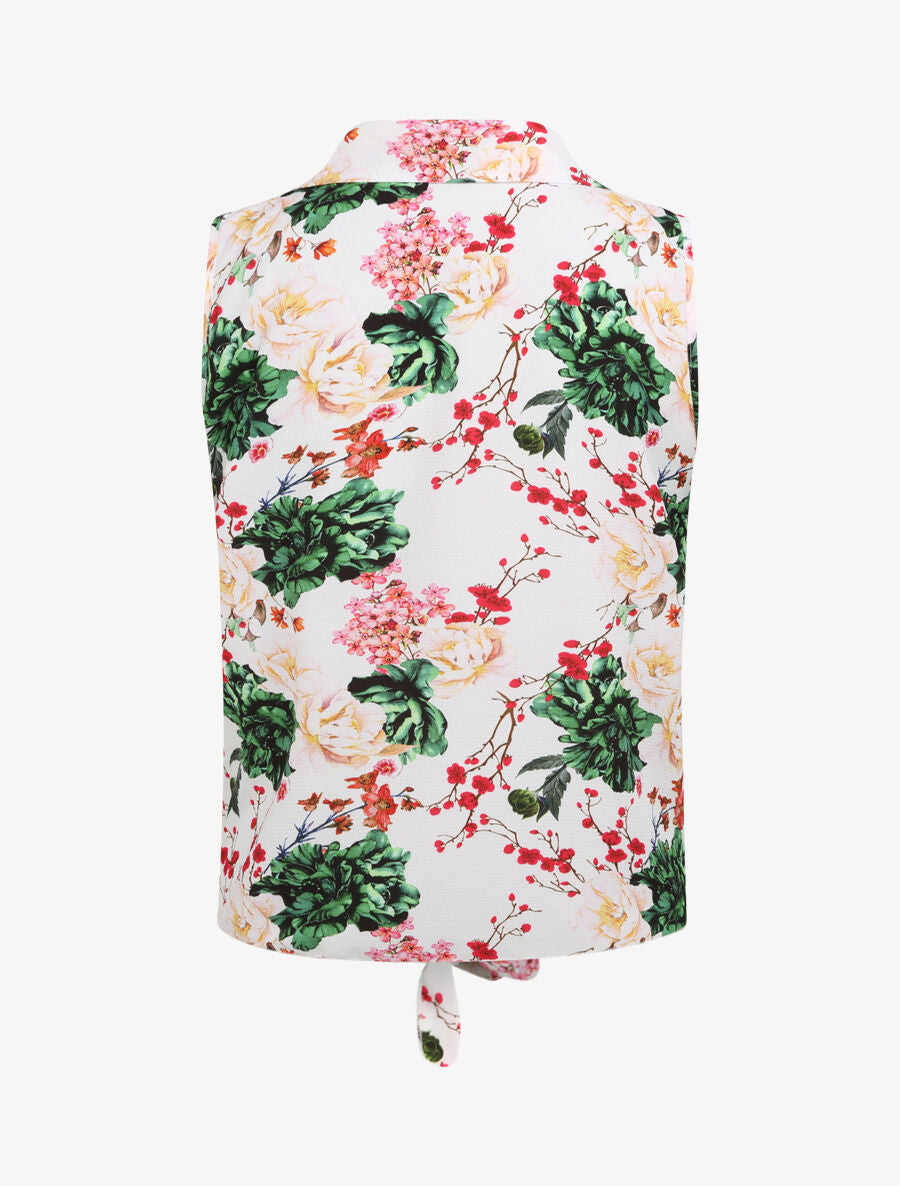Chemise à nouer à imprimé fleurs sauvages - Blanc - 2
