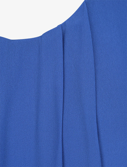Robe mi-longue droite à dos en crochet - Bleu électrique - 3