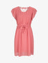 Robe mi-longue droite à dos en crochet - Rose - 5