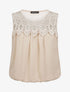 Top boule à empiècement crochet - Beige - 1