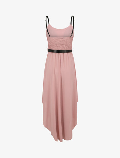 Robe longue asymétrique coupe patineuse - Vieux rose - 2