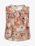 Top boule à imprimé fleurs diverses - Camel - 1